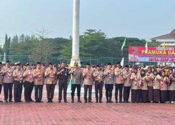 Kapolsek Cikarang Pusat Hadiri Pelantikan dan Penyematan Tanda Penghargaan Pramuka Garuda