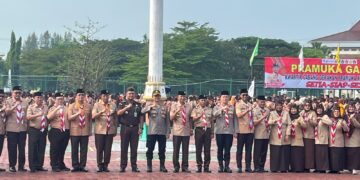 Kapolsek Cikarang Pusat Hadiri Pelantikan dan Penyematan Tanda Penghargaan Pramuka Garuda