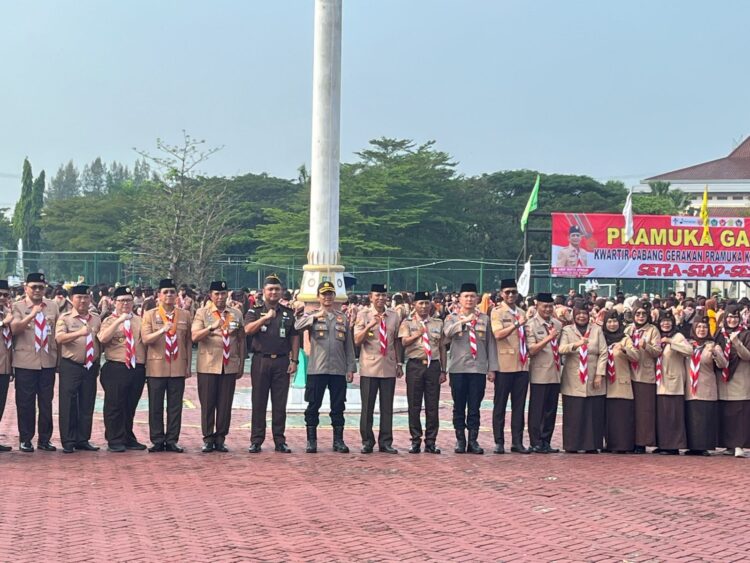 Kapolsek Cikarang Pusat Hadiri Pelantikan dan Penyematan Tanda Penghargaan Pramuka Garuda