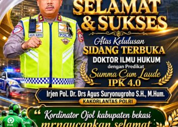 Kakorlantas Polri Irjen Agus Suryonugroho Raih Gelar Doktor Ilmu Hukum Summa Cum Laude IPK 4.0