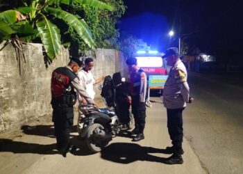 Patroli Biru dan OKJ Polsek Muaragembong, Wujudkan Situasi Kamtibmas Aman Kondusif