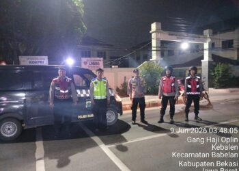 Patroli Biru Polsek Babelan Perkuat Harkamtibmas, Antisipasi 3C dan Kejahatan Lainnya