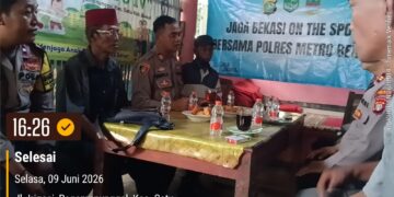 Kapolsek Setu Gelar silaturahmi dan Jaga Bekasi On The Spot di desa Ragemanunggal, sampaikan Pesan Kamtibmas dan Program Baru