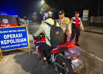Jaga Jakarta Jaga Bekasi, Patroli OKJ Polsek Cikarang Timur Amankan Motor Tanpa Surat di Jalur Citarik