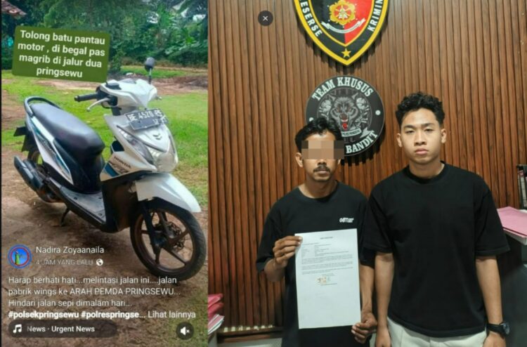 Hoaks Begal Viral di Pringsewu Terbongkar, Motor Ternyata Dijual untuk Modal Judi Online