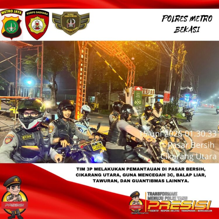 Dari Meikarta hingga Kedungwaringin, Patroli Perintis Presisi Jaga Malam Bekasi Tetap Kondusif