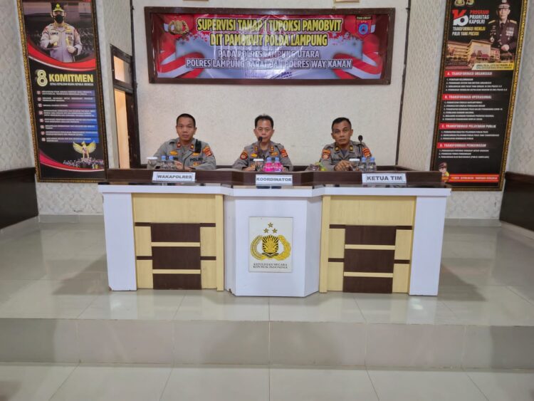 Polres Lampung Utara Jadi Tuan Rumah Supervisi Tahap I Tupoksi Pamobvit Ditpamobvit Polda Lampung