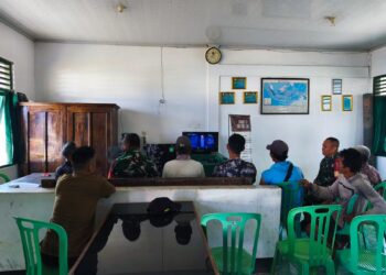 Kodim 0402/OKI-OI Laksanakan Nonton Bareng Pesta Bola Dunia Bersama Masyarakat