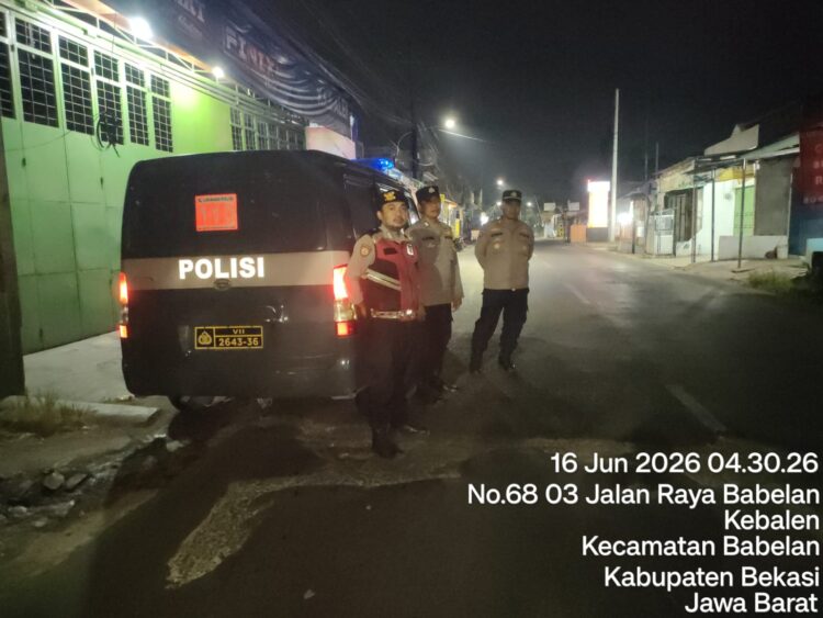 Polsek Babelan Gelar Patroli Biru, Antisipasi 3C dan Kejahatan Lainnya