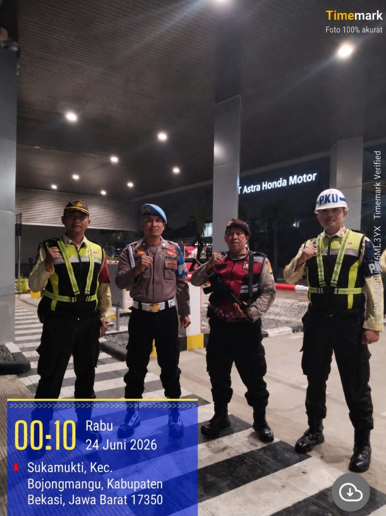 Jaga Jakarta Jaga Bekasi, Patroli Biru Polsek Bojongmangu Perkuat Pencegahan Kejahatan Jalanan hingga Dini Hari