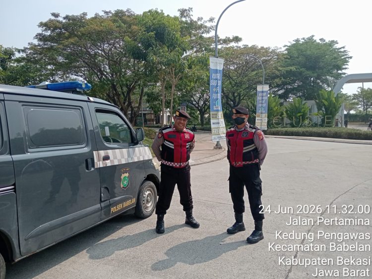 Jaga Jakarta Jaga Bekasi, Patroli Samapta Polsek Babelan Sambangi Jalur Utama Panjibuwono City