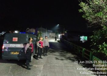 Jaga Jakarta Jaga Bekasi, Polsek Babelan Patroli Biru di Jalan Raya Buni Bhakti