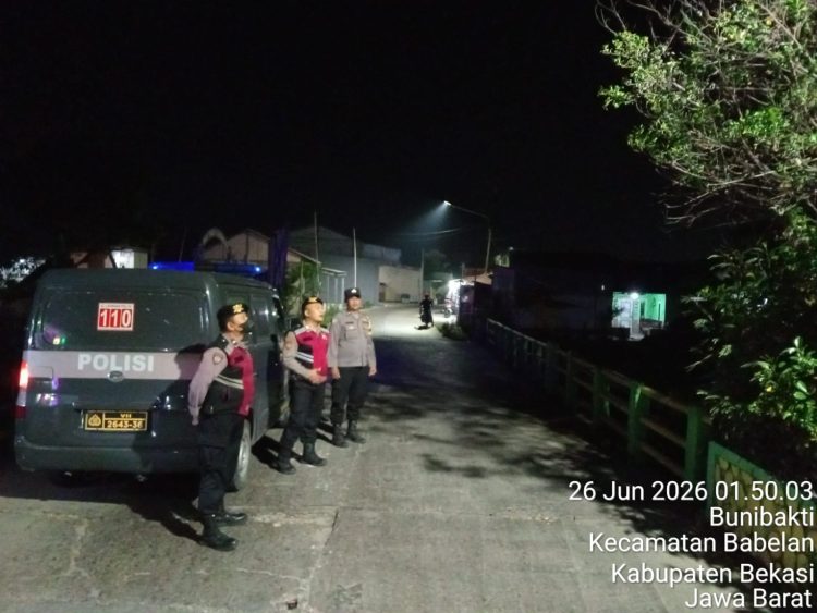 Jaga Jakarta Jaga Bekasi, Polsek Babelan Patroli Biru di Jalan Raya Buni Bhakti