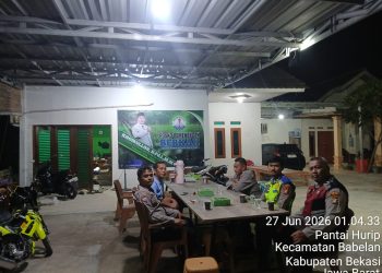 Patroli Biru Polsek Babelan Perkuat Strong Point Antisipasi 3C di Pantai Hurip