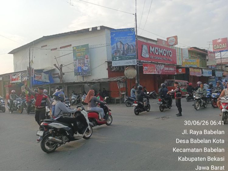 Jaga Jakarta Jaga Bekasi, Polsek Babelan Kawal Arus Pagi