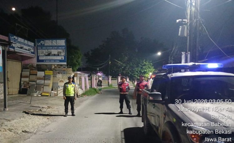 Jaga Jakarta Jaga Bekasi, Patroli Biru Polsek Babelan Sasar Titik Rawan