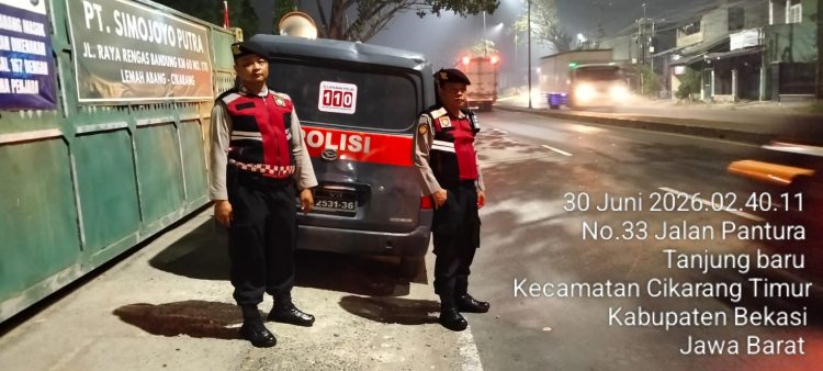 Jaga Jakarta Jaga Bekasi, Patroli Samapta Polsek Cikarang Timur Perkuat Pengamanan Jalur Pantura