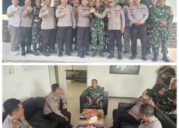 Perkuat Sinergitas TNI-Polri, Polsek Cikarang Timur dan Cikarang Selatan Sambangi Koramil 08 Lemahabang