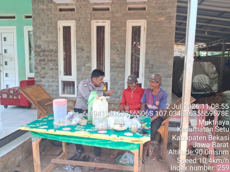 Jaga Bekasi On The Spot, Bhabinkamtibmas Polsek Setu Sambangi Warga Desa Muktijaya