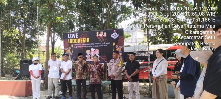 Jaga Bekasi On The Spot, Bhabinkamtibmas Polsek Setu Olahraga Bersama Warga Cikarageman