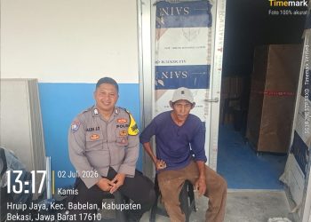 Jaga Jakarta Jaga Bekasi, Bhabinkamtibmas Sambangi Warga Hurip Jaya dan Perkuat Kamtibmas Lingkungan