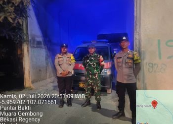 Jaga Jakarta Jaga Bekasi, Patroli Biru Polsek Muara Gembong Antisipasi 3C dan Tawuran