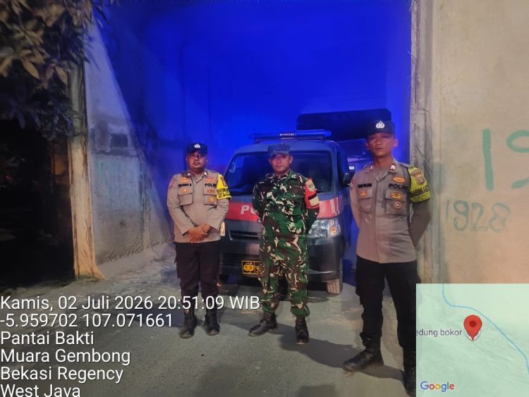 Jaga Jakarta Jaga Bekasi, Patroli Biru Polsek Muara Gembong Antisipasi 3C dan Tawuran