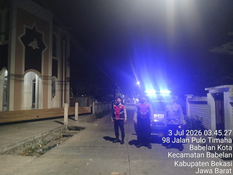 Jaga Jakarta Jaga Bekasi, Patroli Biru Polsek Babelan Perkuat Pengawasan di Jalan Pulo Timaha