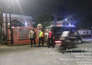 Jaga Jakarta Jaga Bekasi, Patroli Biru Polsek Babelan Perkuat Pengawasan di Jalan KH. Noer Ali