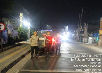 Jaga Jakarta Jaga Bekasi, Patroli Biru Polsek Babelan Sisir Jalan Perjuangan Kebalen