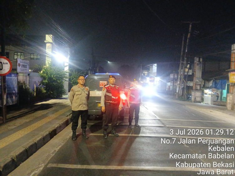 Jaga Jakarta Jaga Bekasi, Patroli Biru Polsek Babelan Sisir Jalan Perjuangan Kebalen