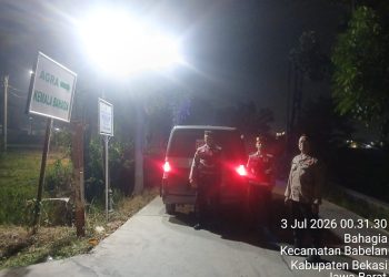 Jaga Jakarta Jaga Bekasi, Patroli Biru Polsek Babelan Perkuat Pengawasan Dini Hari