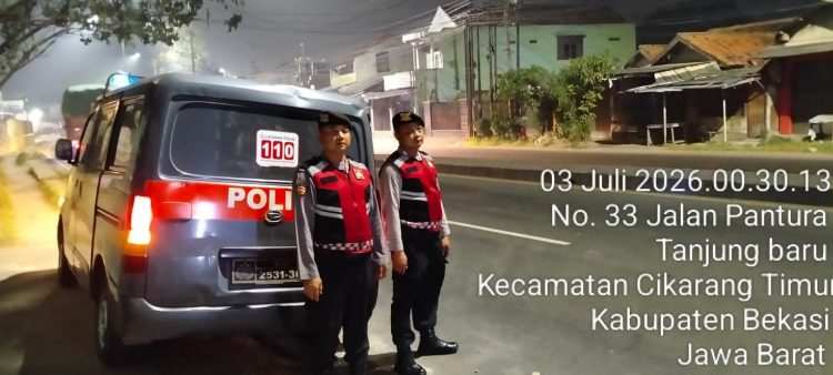 Jaga Jakarta Jaga Bekasi, Patroli Samapta Polsek Cikarang Timur Perkuat Pengawasan Jalur Pantura