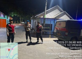 Jaga Jakarta Jaga Bekasi, Polsek Muara Gembong Gelar Patroli Biru Antisipasi 3C dan Tawuran