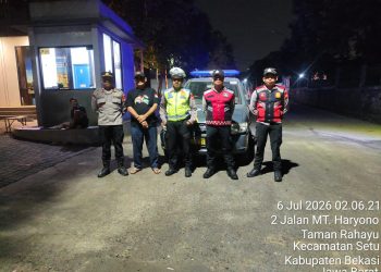 Jaga Jakarta Jaga Bekasi, Polsek Setu Gelar Patroli Biru Antisipasi 3C dan Tawuran
