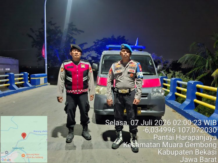 Jaga Jakarta Jaga Bekasi, Patroli Biru Polsek Muara Gembong Perkuat Patroli KRYD Antisipasi Guantibmas