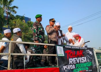 Jaga Jakarta Jaga Bekasi, Polsek Cikarang Selatan Kawal Keberangkatan Massa FUKHIS Menuju Kantor DPRD Kabupaten Bekasi