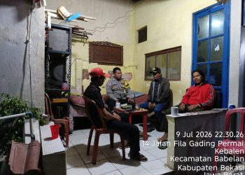 Bhabinkamtibmas Babelan Bina Siskamling, Ajak Warga Kebalen Cegah 3C dan Kenakalan Remaja