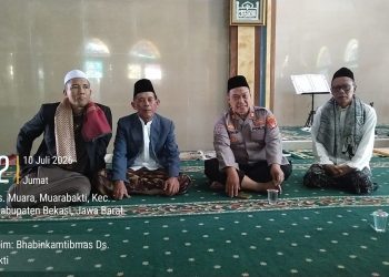 JAGA JAKARTA ON THE SPOT, Safari Jumat Polsek Babelan Ajak Jamaah Jaga Remaja dari Tawuran dan Bijak Bermedia Sosial