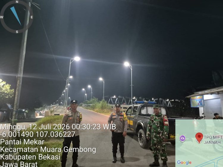 Polsek Muaragembong Intensifkan Patroli Biru KRYD di Perbatasan Pantai Mekar–Pantai Bakti, Antisipasi 3C dan Tawuran