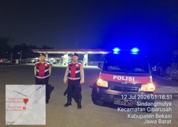 Polsek Cibarusah Intensifkan Patroli Biru Dini Hari, Antisipasi 3C dan Kejahatan Jalanan di Sejumlah Titik Rawan