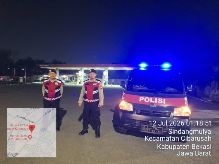 Polsek Cibarusah Intensifkan Patroli Biru Dini Hari, Antisipasi 3C dan Kejahatan Jalanan di Sejumlah Titik Rawan