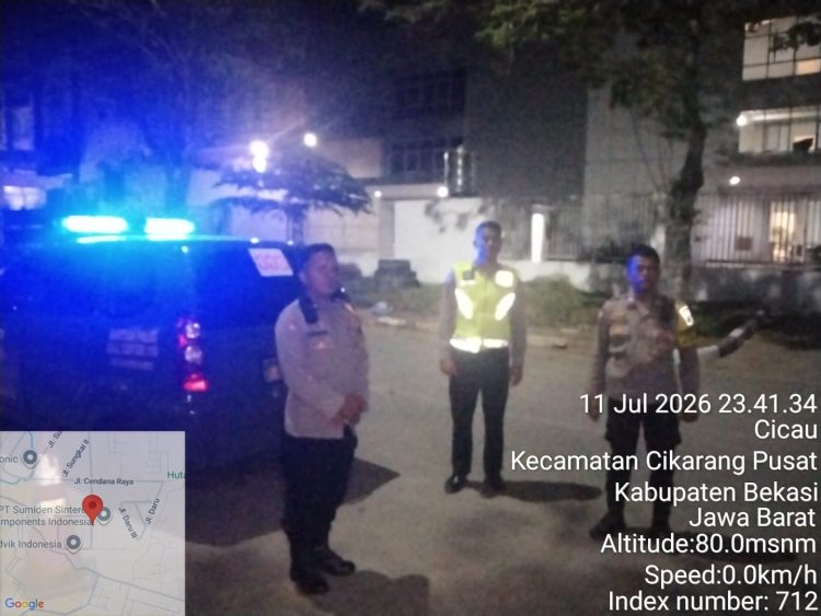Patroli Mobile Polsek Cikarang Pusat Perkuat Antisipasi Kejahatan Jalanan dan Tawuran Remaja