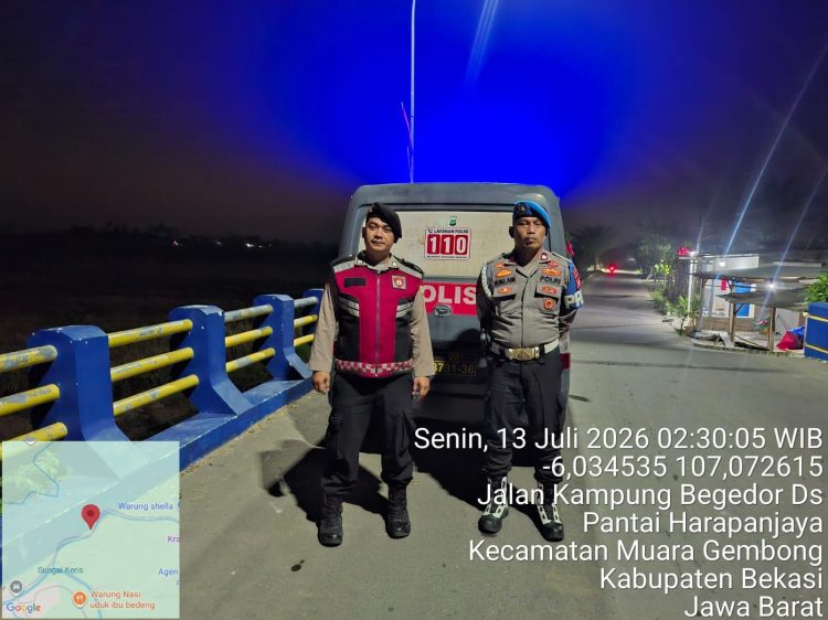 Polsek Muara Gembong Intensifkan Patroli Biru KRYD untuk Antisipasi 3C, Tawuran, dan Kejahatan Jalanan