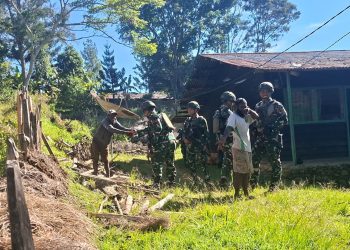 Satgas Pamtas RI-PNG Yonif 645/GTY Laksanakan Kegiatan Teritorial Anjangsana dan Pelayanan Kesehatan Kepada Masyarakat Distrik Napua