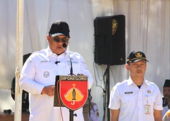 Dengan Lantang Pasiter Kodim 0728/Wonogiri Bacakan Laporan Pelaksanaan TMMD Sengkuyung Tahap III 2026