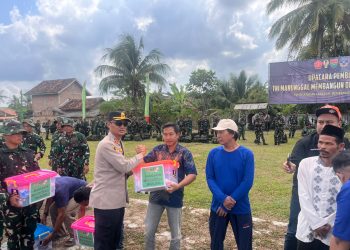 Perkuat Sinergi TNI-Polri dan Pemerintah Bangun Infrastruktur Desa, Kapolres Lampung Utara Hadiri Pembukaan TMMD ke-129