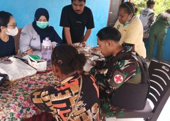 Satgas Pamtas Kewilayahan RI-PNG Yonif 410/Alg Peduli Kesehatan Dipelosok Timur Indonesia