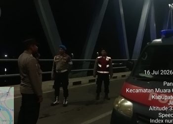 Patroli Jaga Jakarta Jaga Bekasi, Polsek Muaragembong Sisir Jembatan Penghubung Dua Desa