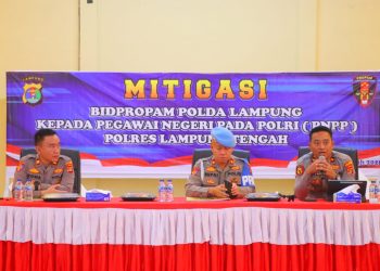Perkuat Pengawasan Internal, Bid Propam Polda Lampung Gelar Gaktibplin dan Mitigasi di Polres Lampung Tengah